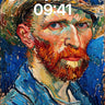 Turquoise Storm Wallpaper with Van Gogh's Brushfire wallpaper for iPhone, iPad & Mac