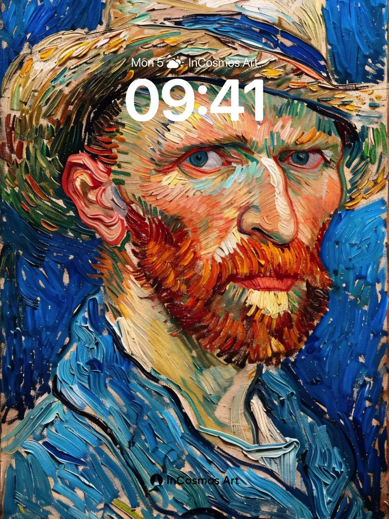 Turquoise Storm Wallpaper with Van Gogh's Brushfire