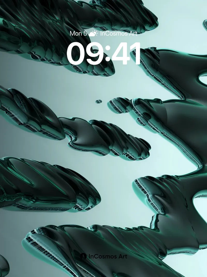 Liquid Shadow Wallpaper with Floating Forms