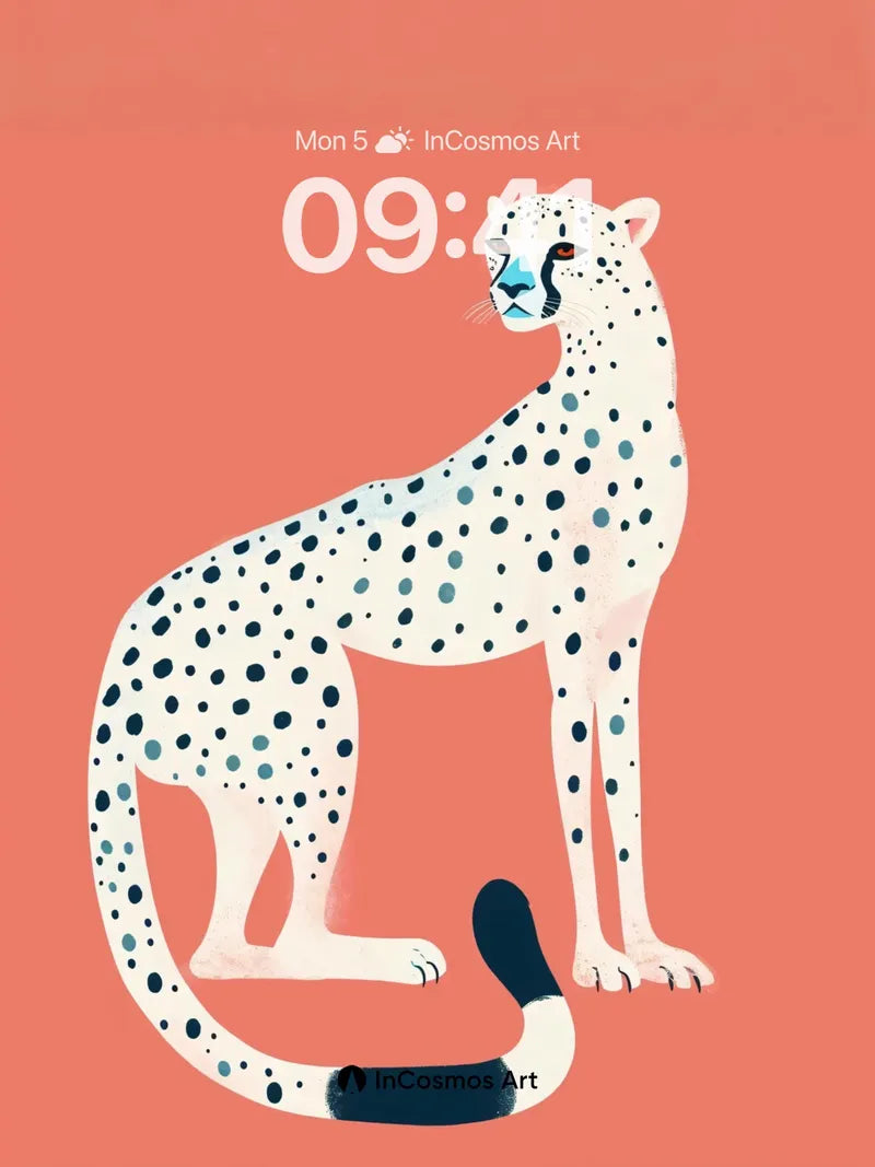 Serene Leopard Wallpaper with Polka Dot Grace