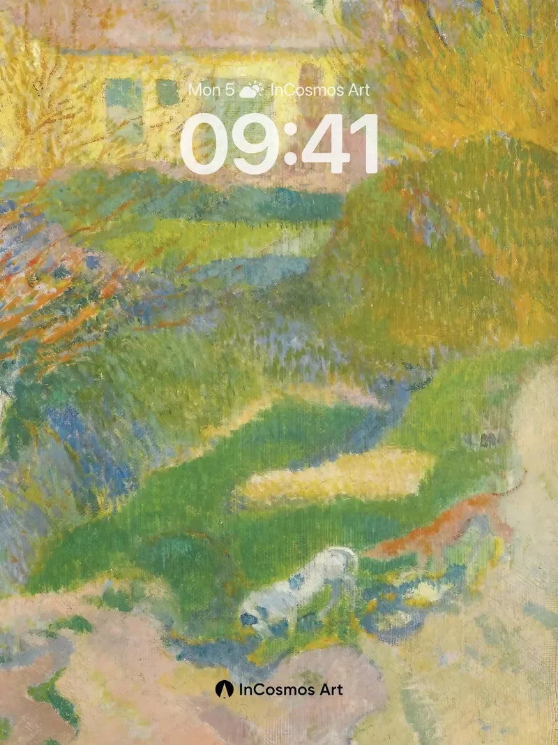 Sunlit Garden Wallpaper with Impressionist Brushwork