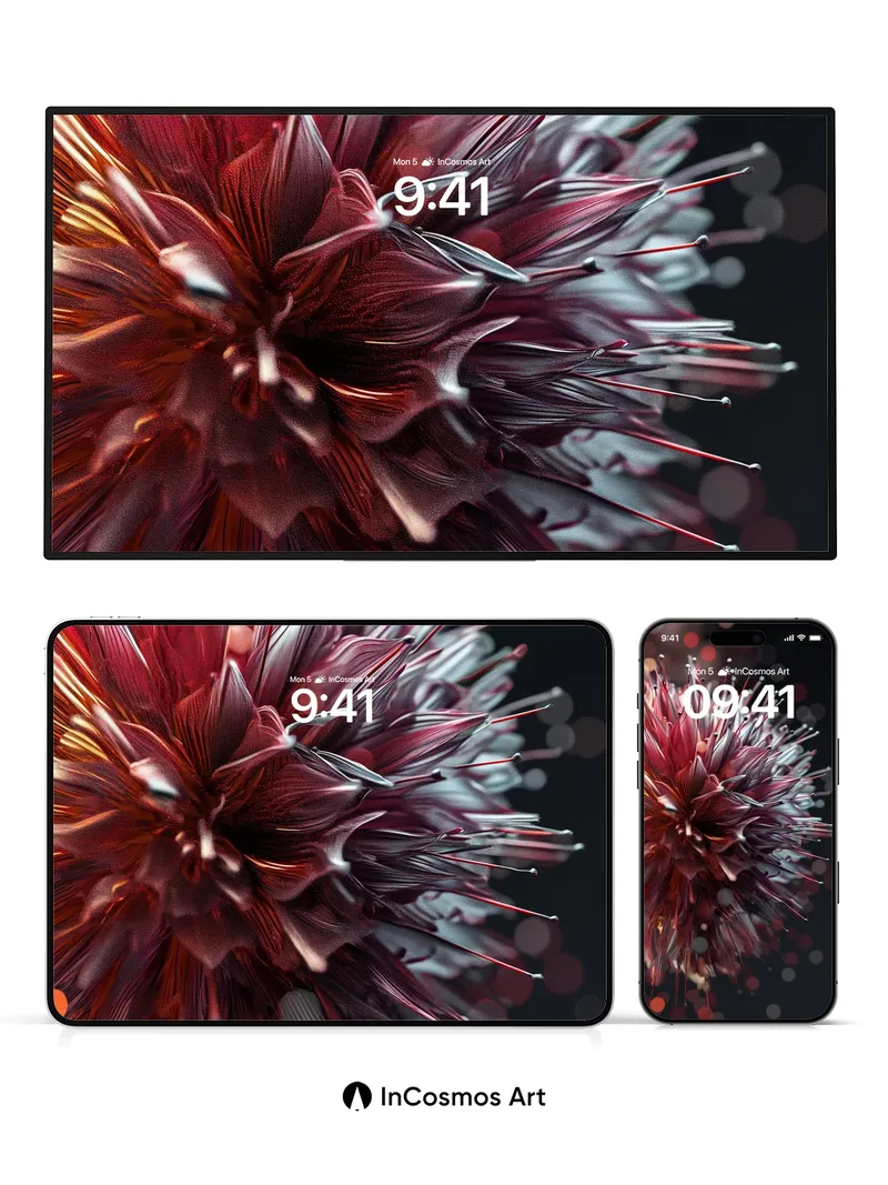 Obsidian Bloom Wallpaper with Electric Filaments