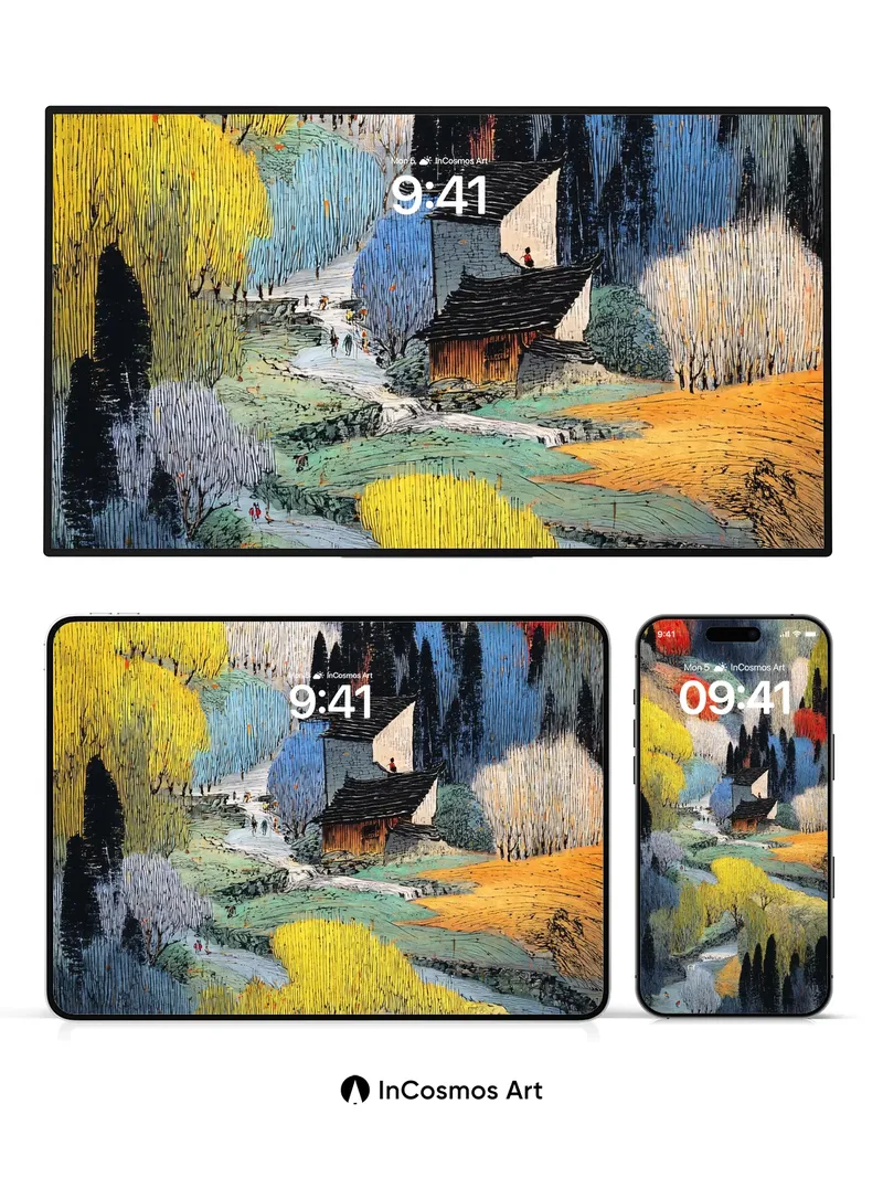 Whispering Forest Wallpaper with Textured Canopy