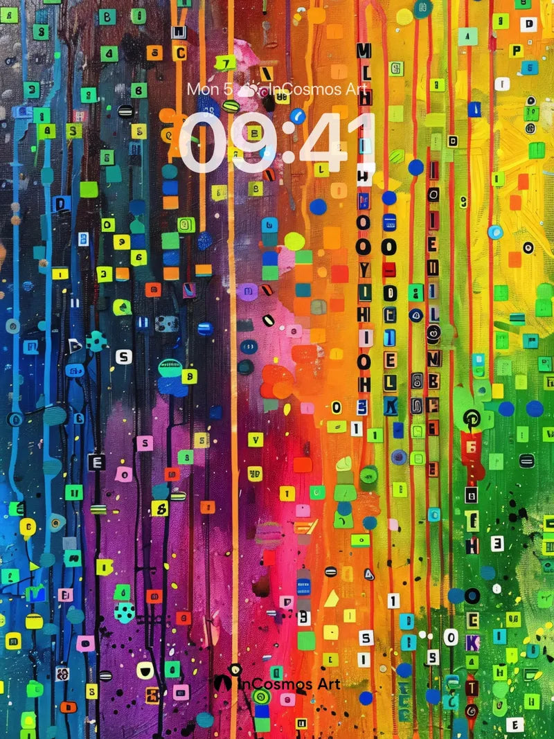 Electric Pulse Wallpaper with Digital Rain