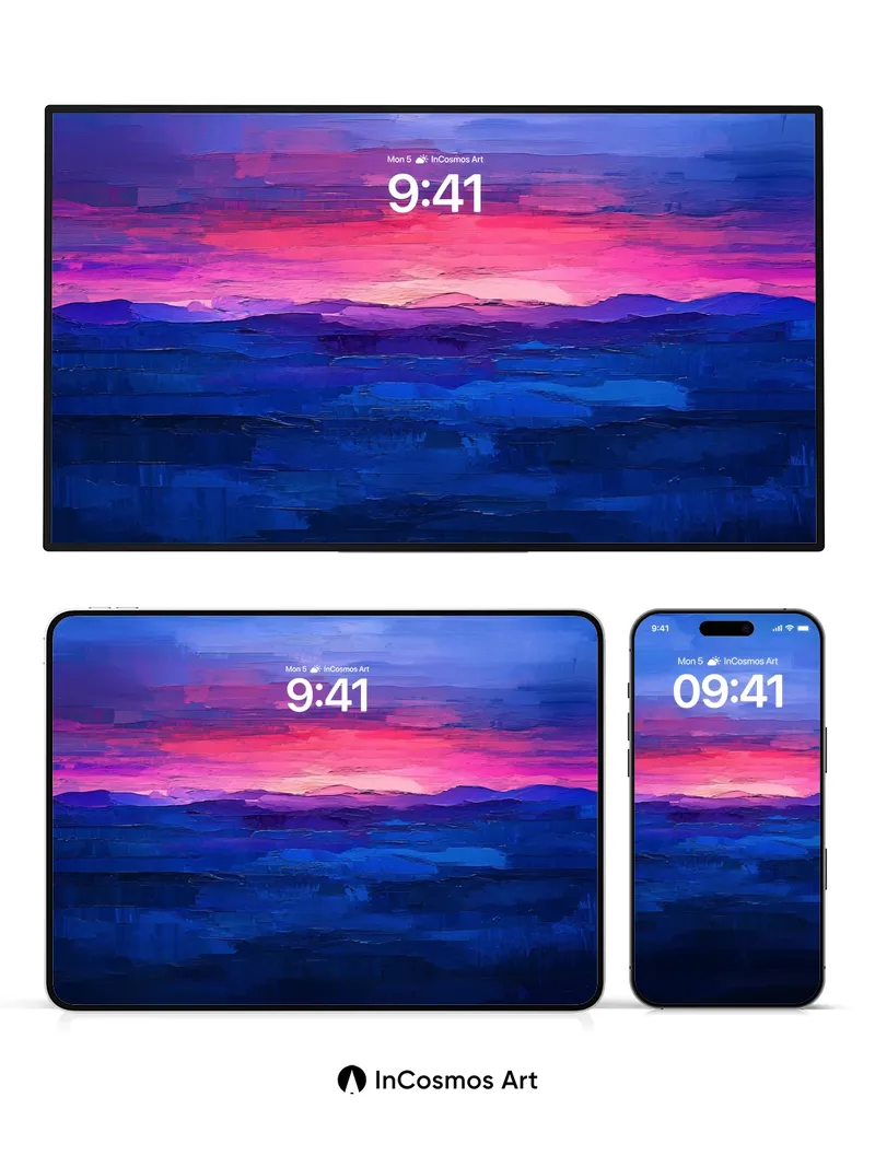 Crimson Horizon Wallpaper with Midnight Hush