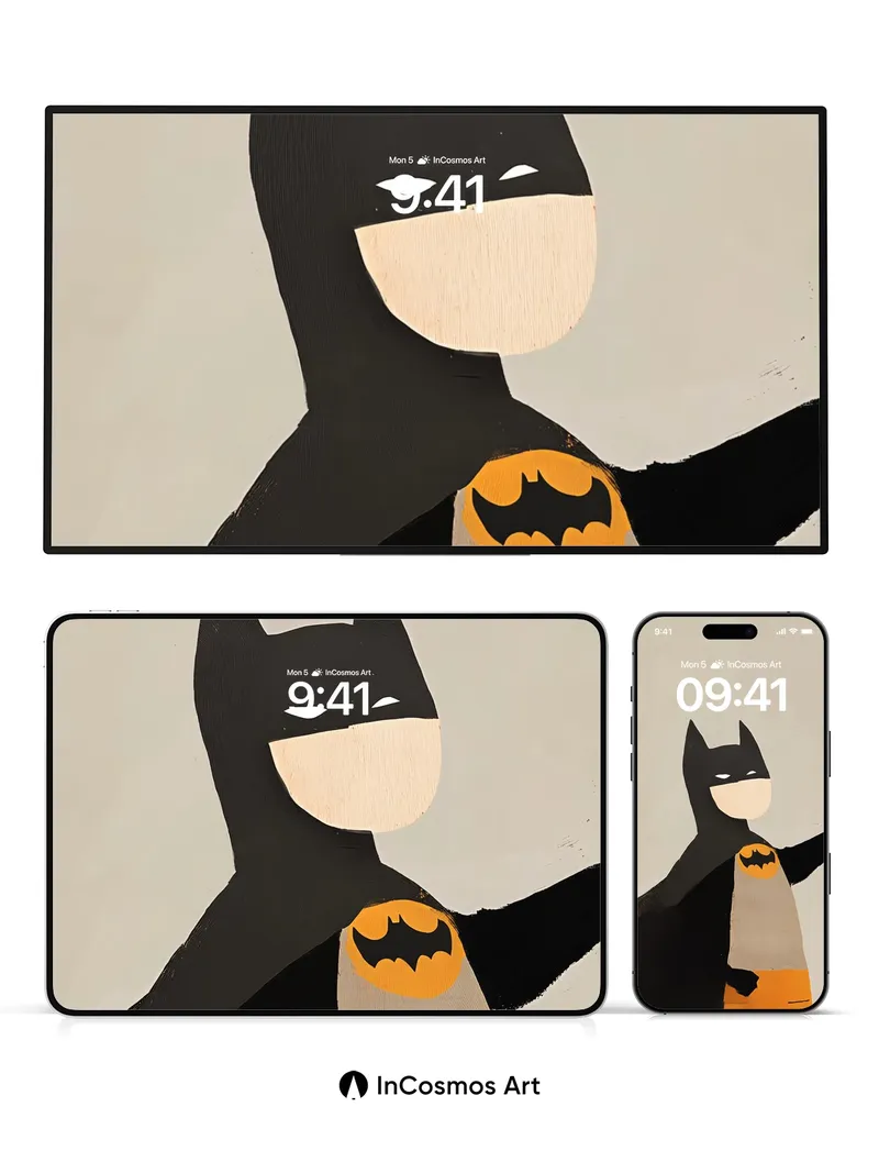 Silhouetted Hero Wallpaper with Paper-Cut Charm