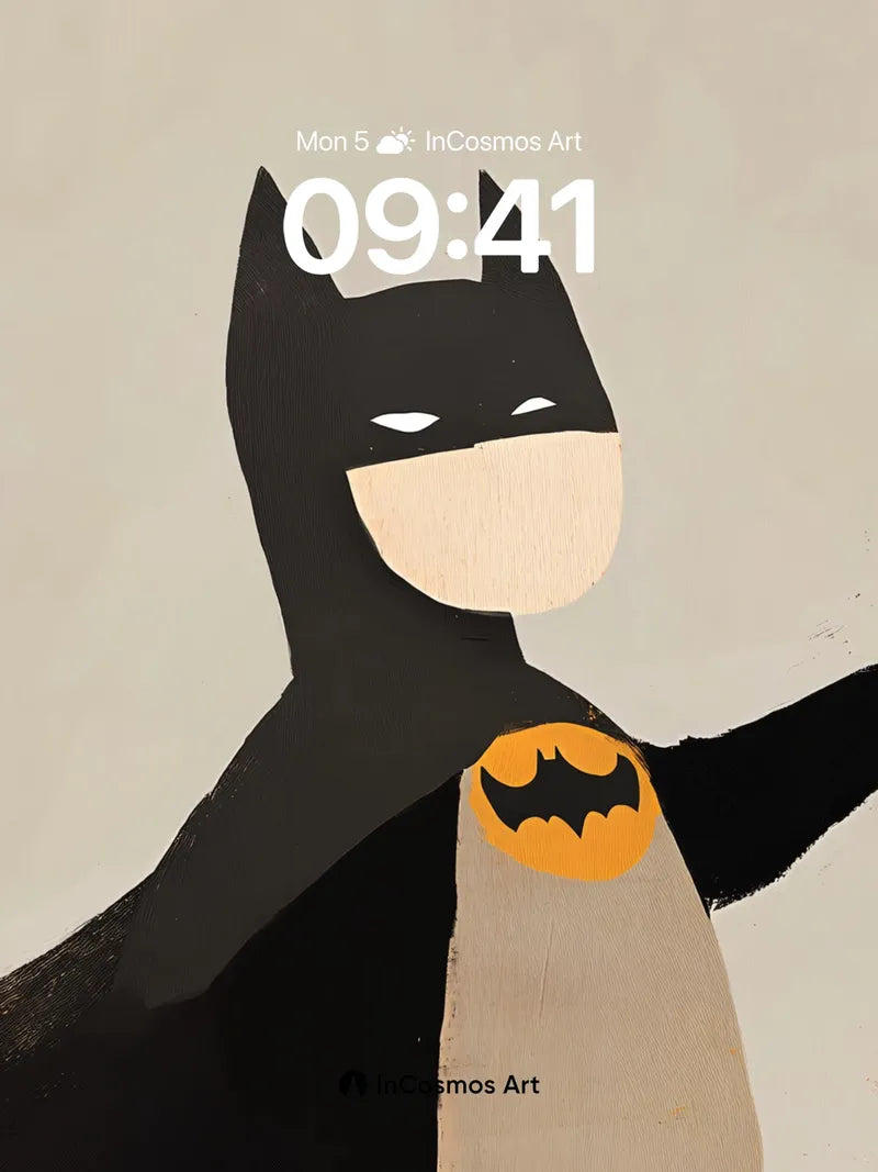 Silhouetted Hero Wallpaper with Paper-Cut Charm