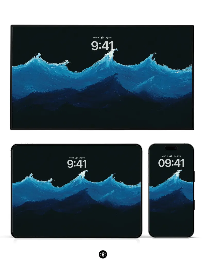 Midnight Ocean Waves Wallpaper