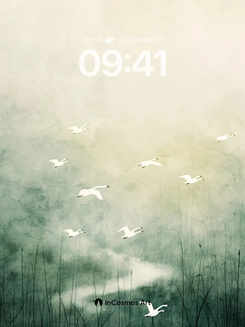 Mist Flight Background in Soft Haze wallpaper for iPhone, iPad & Mac