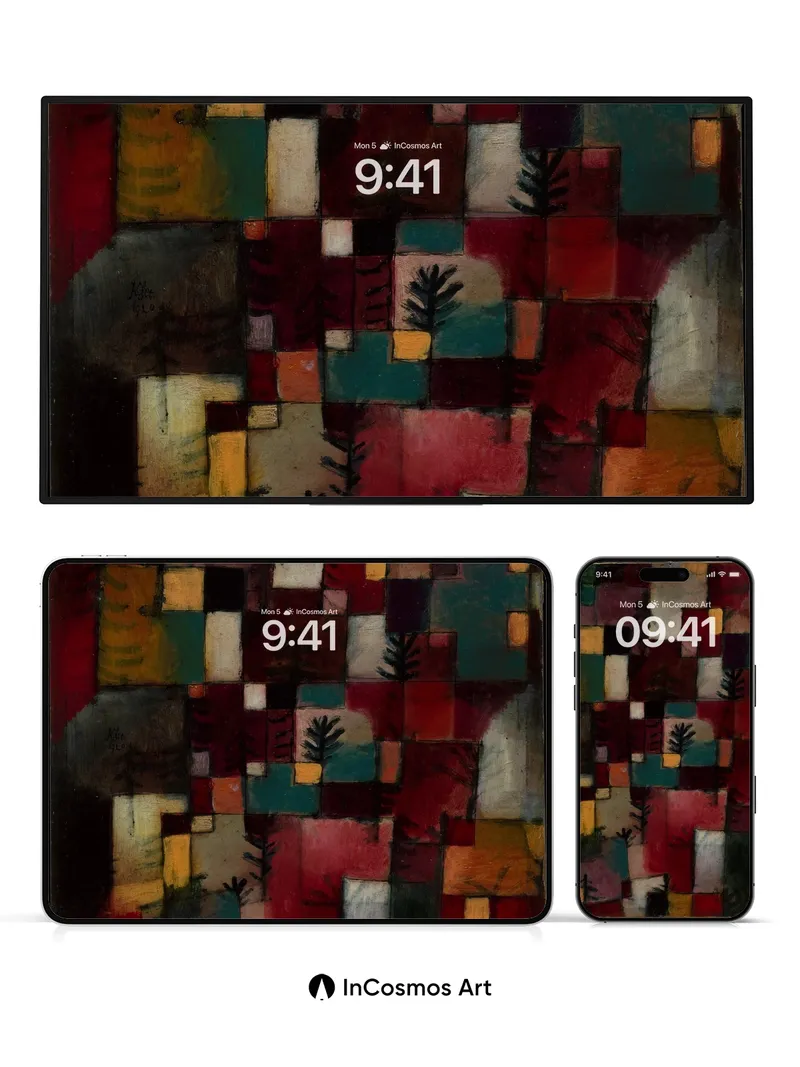 Mysterious Patchwork Wallpaper with Hidden Forests