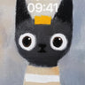 Whimsical Feline Wallpaper with Striped Neck wallpaper for iPhone, iPad & Mac
