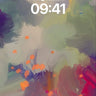 Whispering Canvas Wallpaper with Floating Oranges wallpaper for iPhone, iPad & Mac