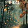 Whispering Autumn Wallpaper with Floating Leaves wallpaper for iPhone, iPad & Mac