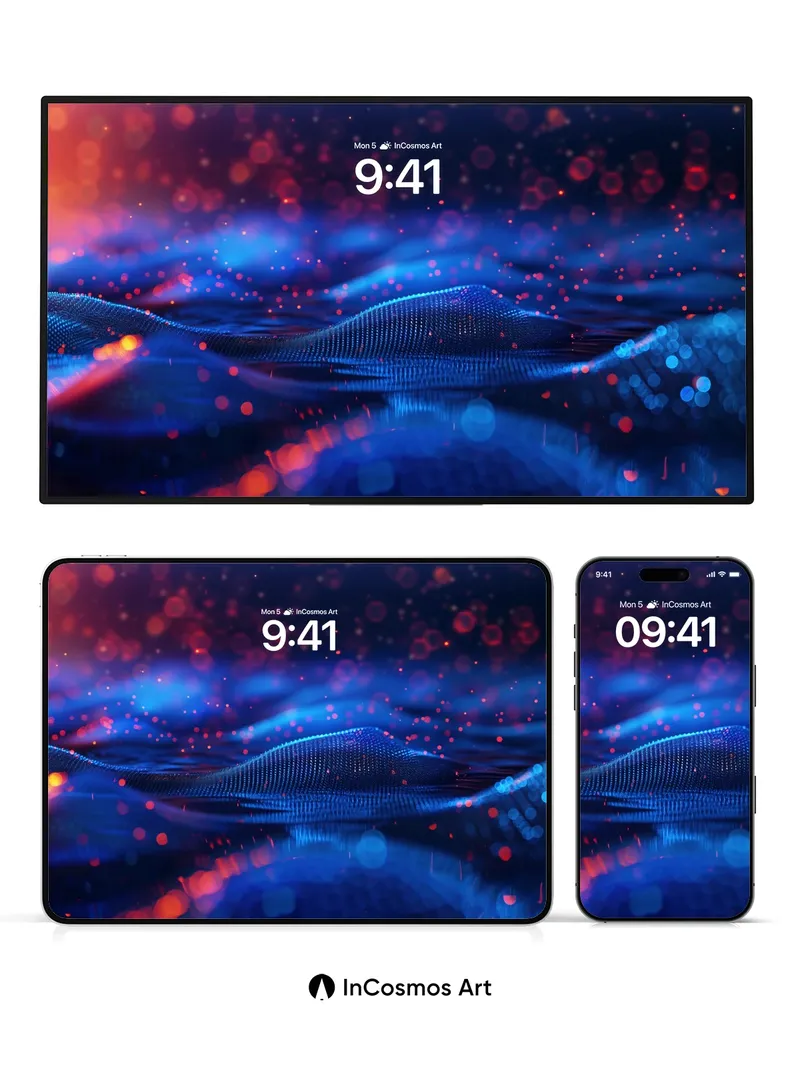 Neon Pulse Wallpaper with Living Waves