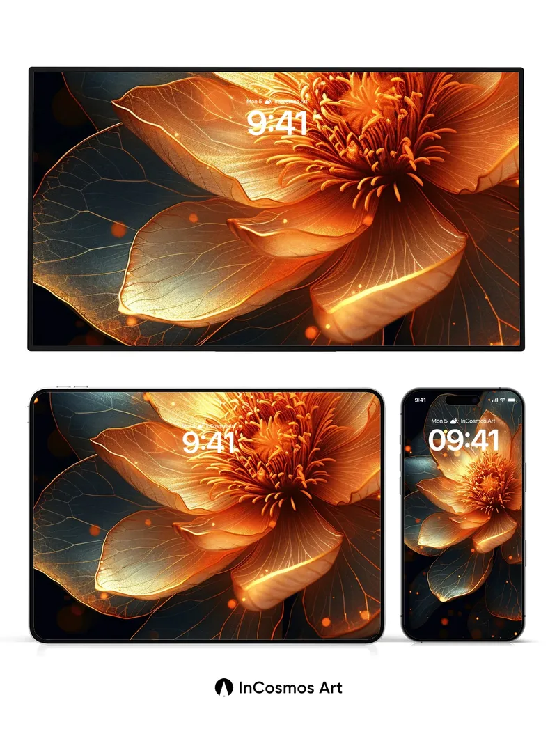 Luminous Petal Wallpaper with Ethereal Veins