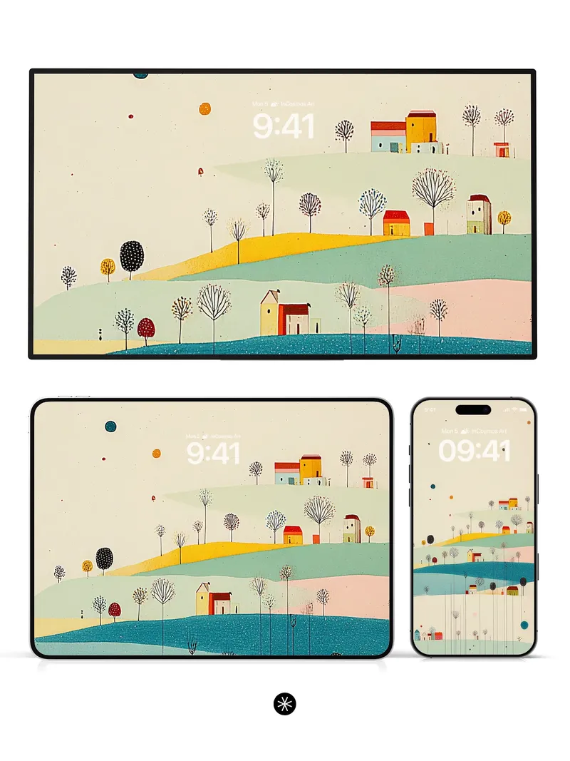 Abstract Landscape Wallpaper 4K for iPhone Lock Screen