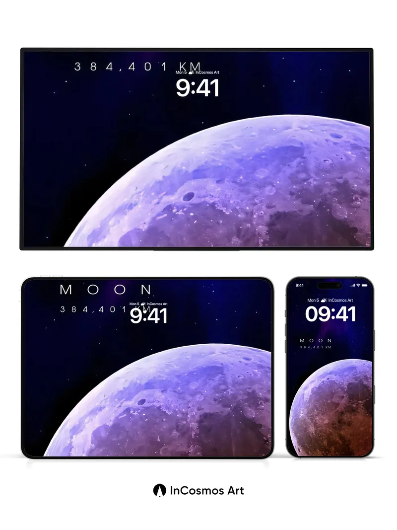 Lunar Hush Wallpaper with Cosmic Distance