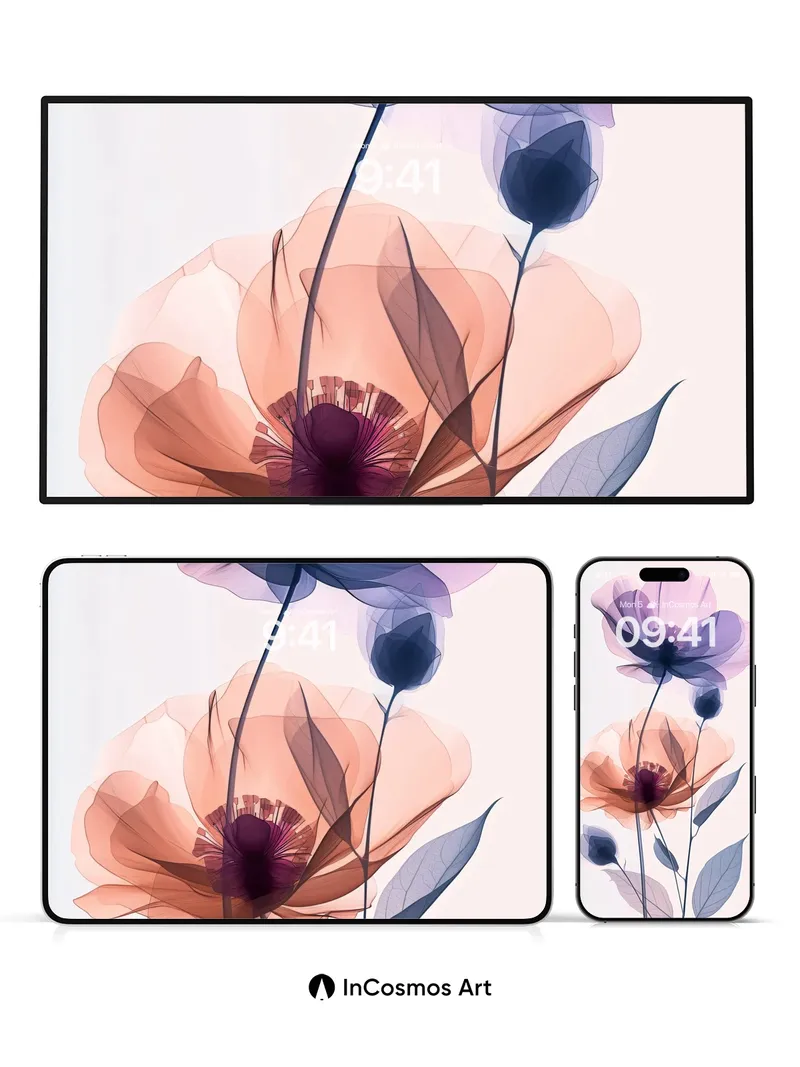 Luminous Bloom Wallpaper with Ethereal Petals