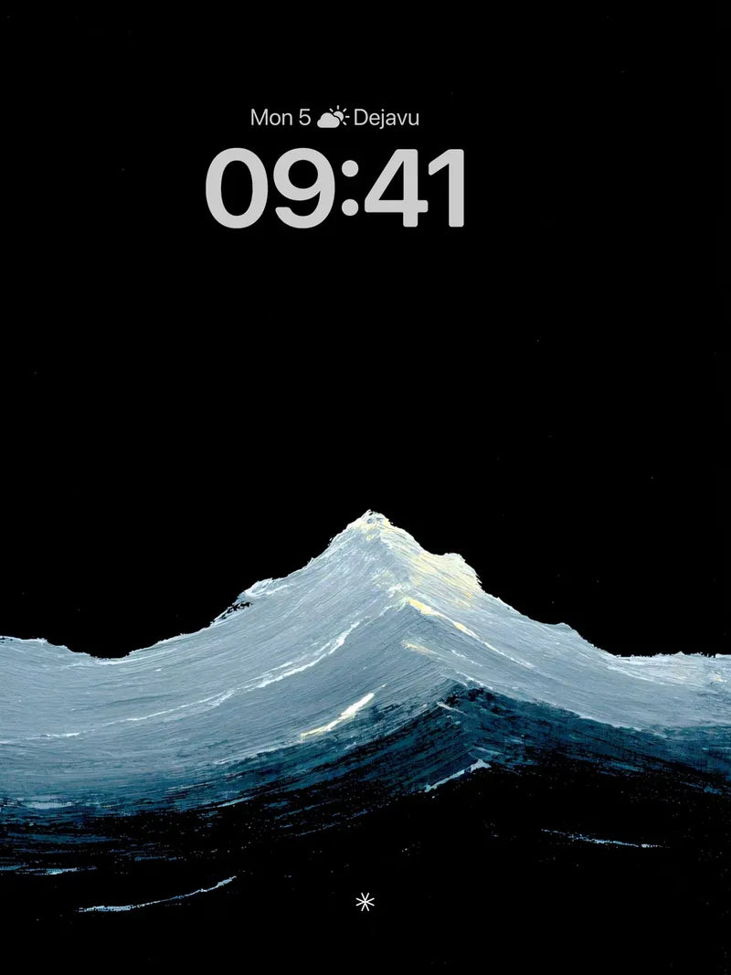 Serene Mountain Silhouette AMOLED Black Wallpaper wallpaper for iPhone, iPad & Mac