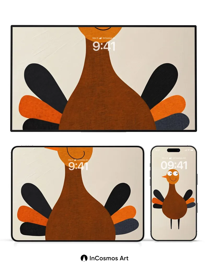 Playful Turkey Wallpaper with Textured Charm