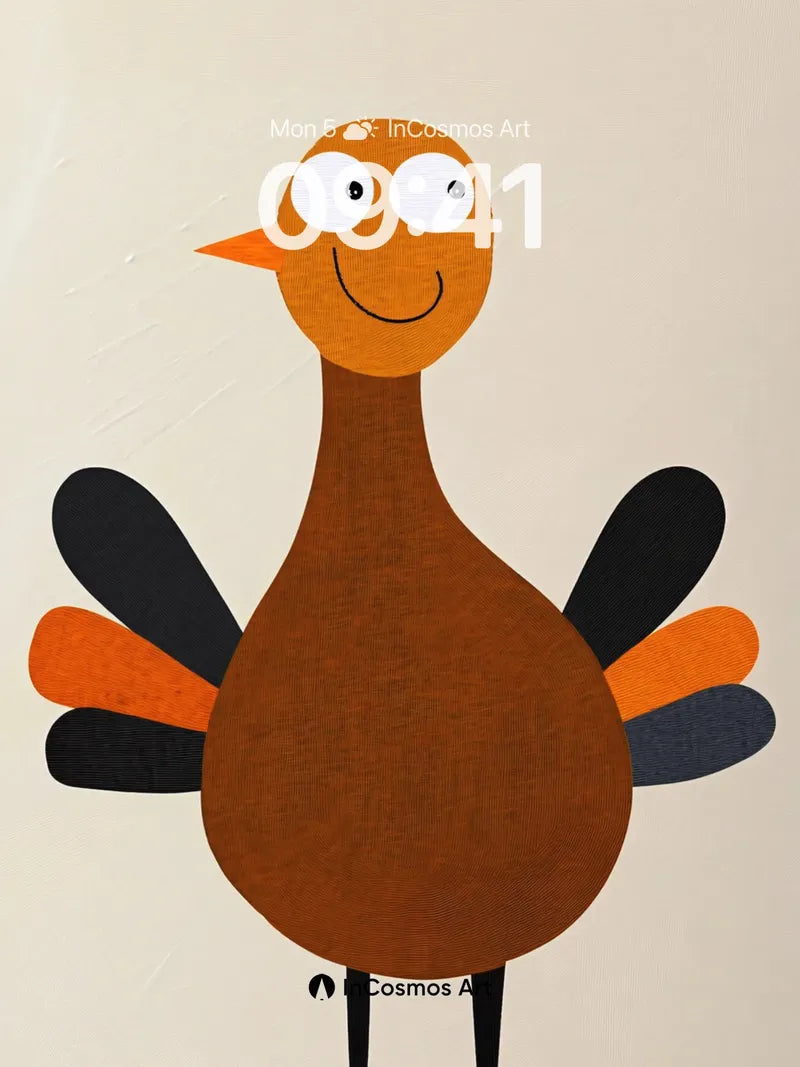 Playful Turkey Wallpaper with Textured Charm wallpaper for iPhone, iPad & Mac