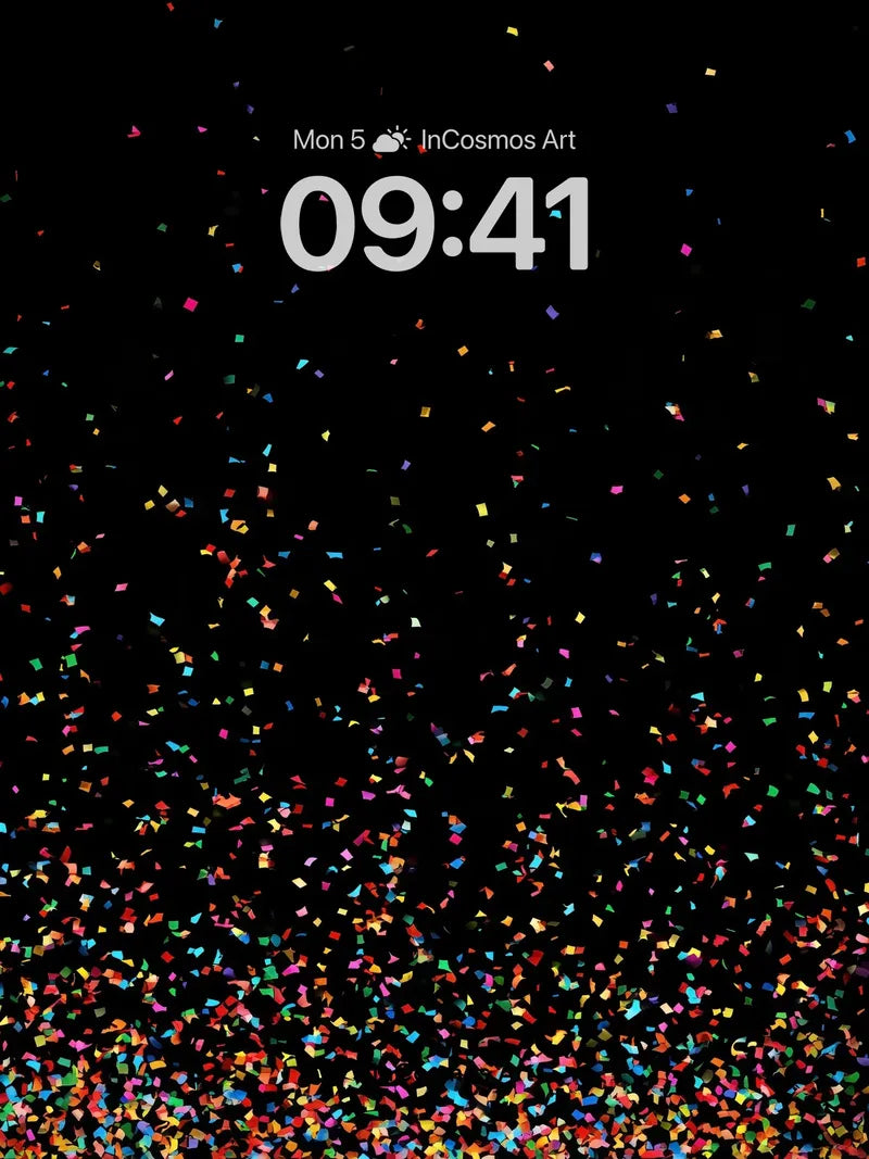 Celestial Confetti Wallpaper with Rainbow Dust