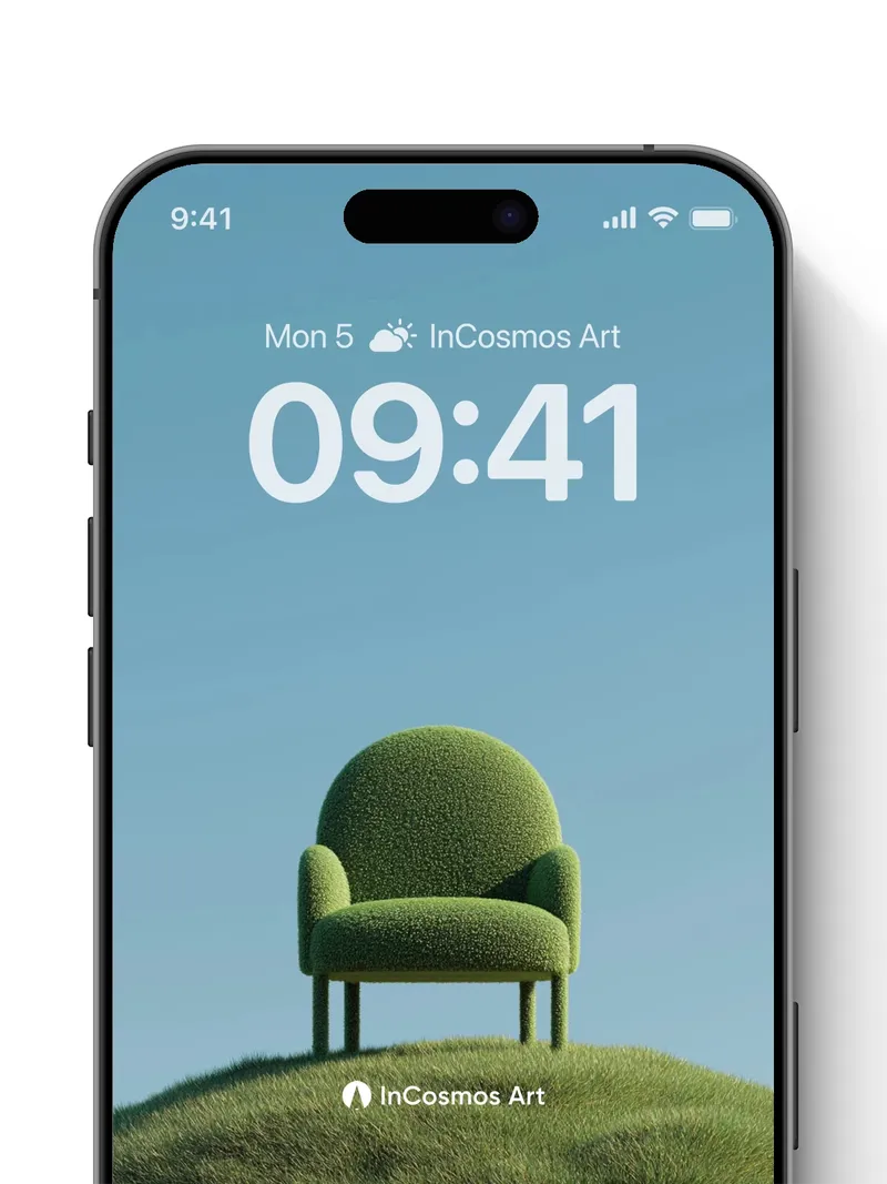 Serenity Chair Wallpaper with Living Grass