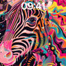 Electric Zebra Wallpaper with Psychedelic Visions wallpaper for iPhone, iPad & Mac