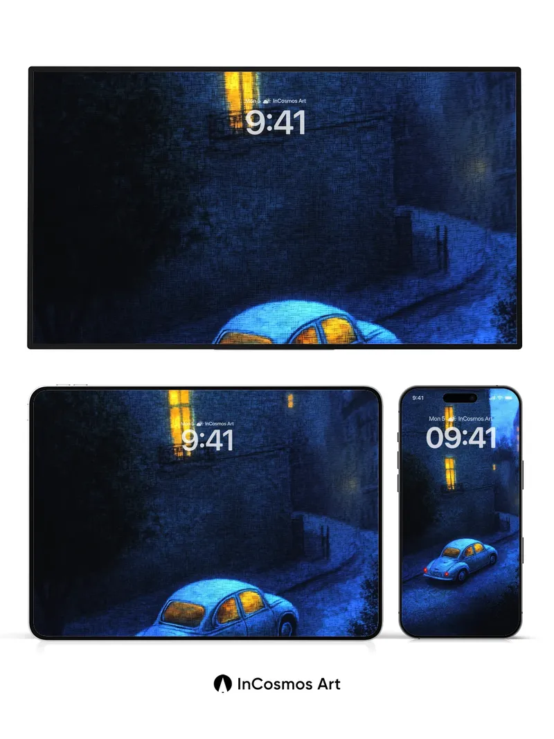 Nocturnal Hush Wallpaper with Warm Windows