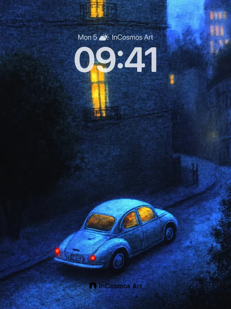 Nocturnal Hush Wallpaper with Warm Windows