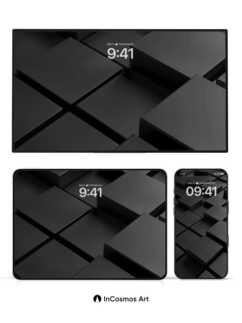 Shadow Grid Wallpaper with Floating Depth