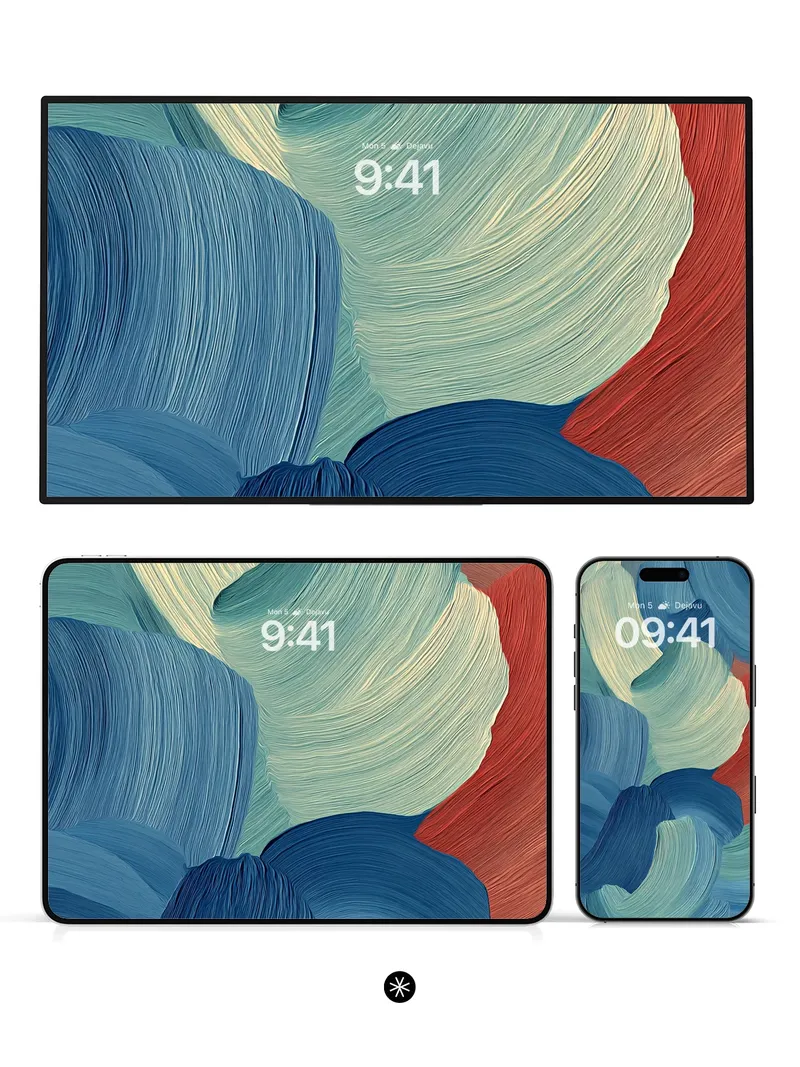 Fluid Motion Abstract Wallpaper with Oceanic Tones