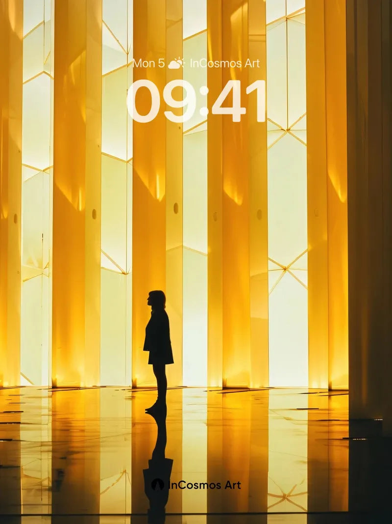 Golden Hush Wallpaper with Silent Columns