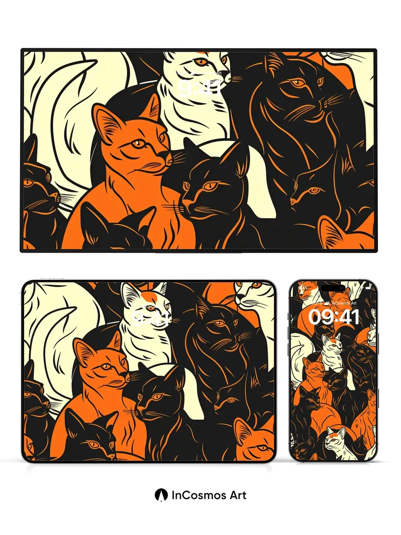 Feline Mirage Wallpaper with Hidden Eyes