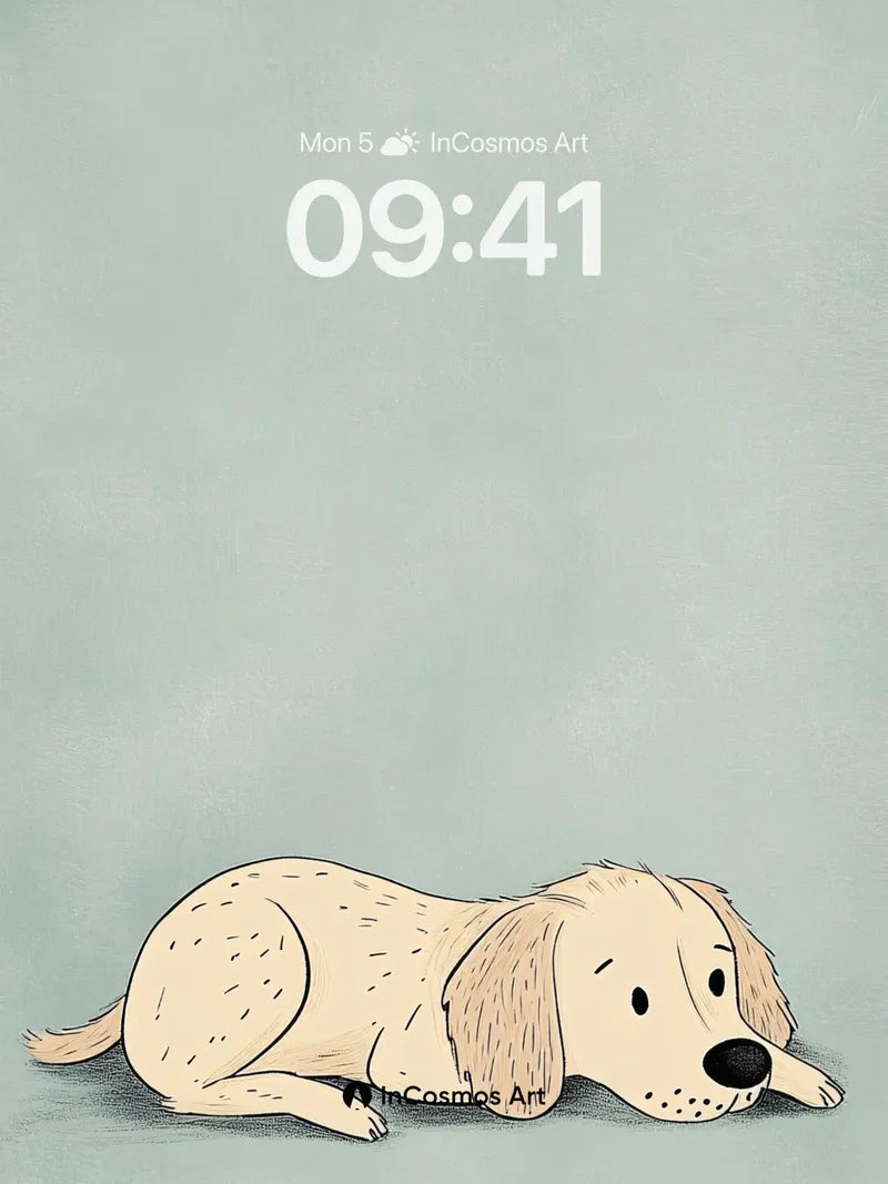 Serenity Dog Wallpaper with Soft Dots