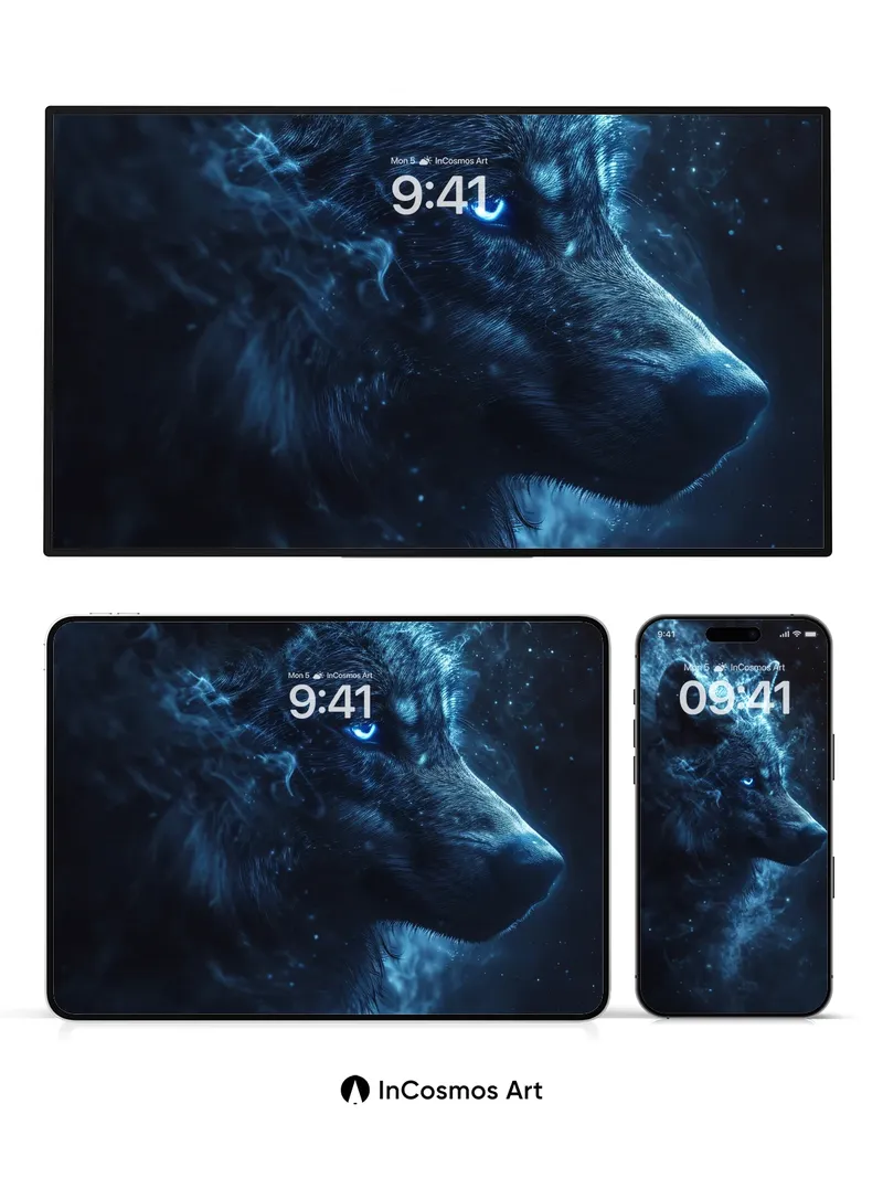 Cosmic Howl Wallpaper with Ethereal Smoke