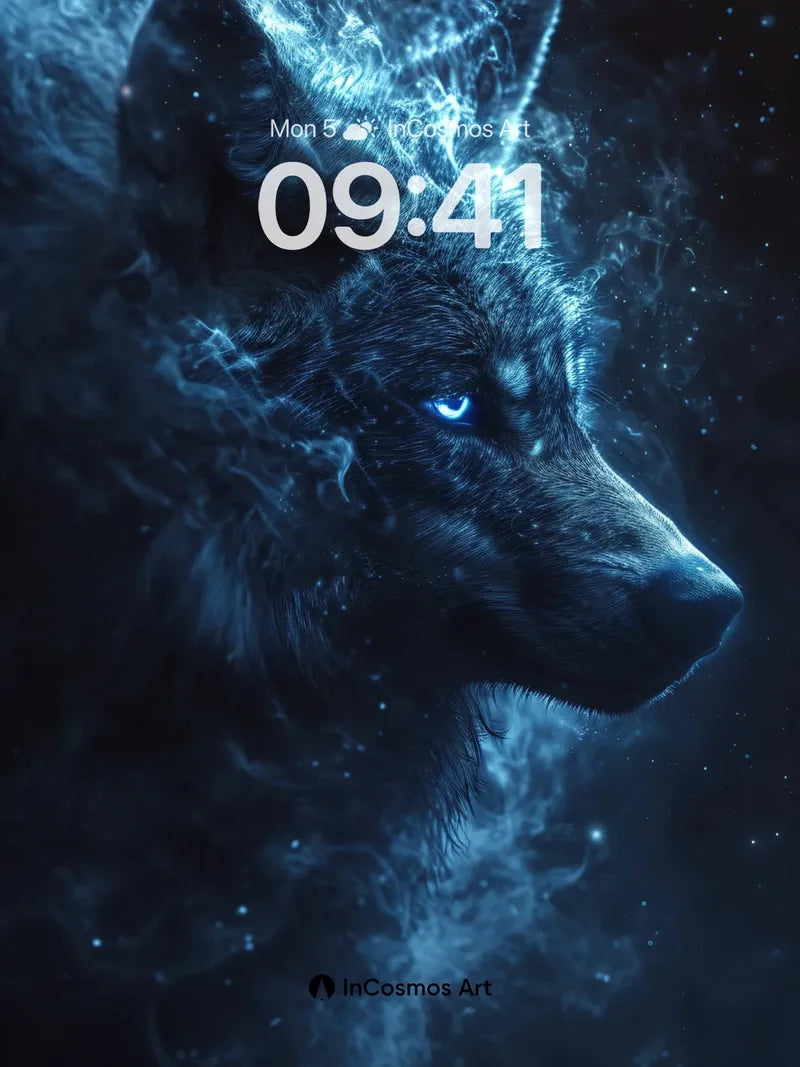 Cosmic Howl Wallpaper with Ethereal Smoke