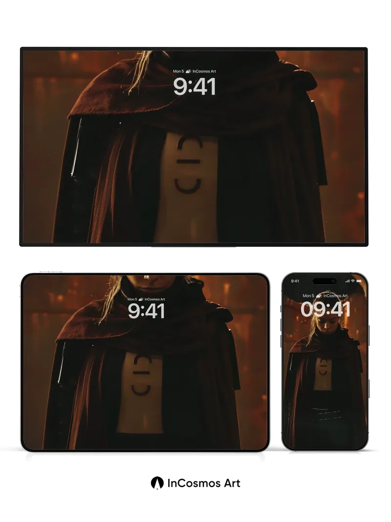 Crimson Veil Wallpaper with Whispering Light