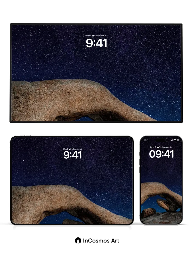 Stellar Arch Wallpaper with Cosmic Veil