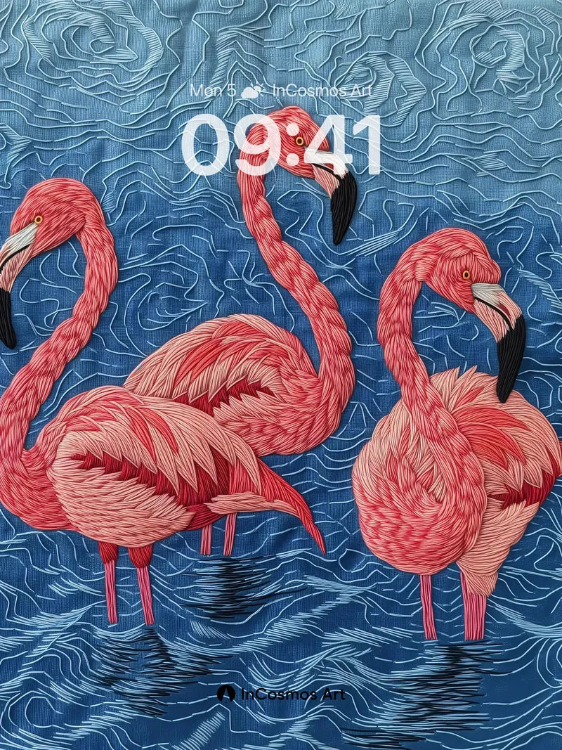 Crimson Mirage Wallpaper with Quilted Water