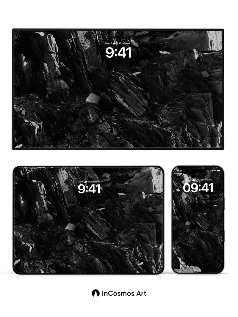 Shadowed Stone Wallpaper with Cracked Light