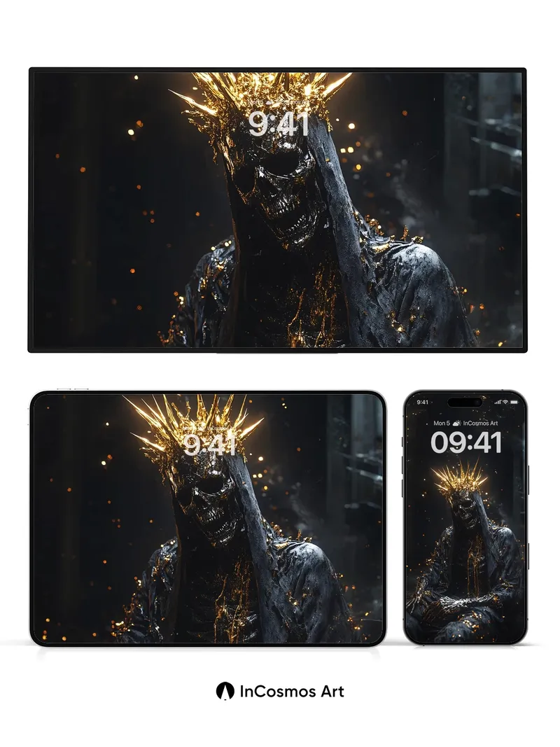 Obsidian Throne Wallpaper with Golden Ash