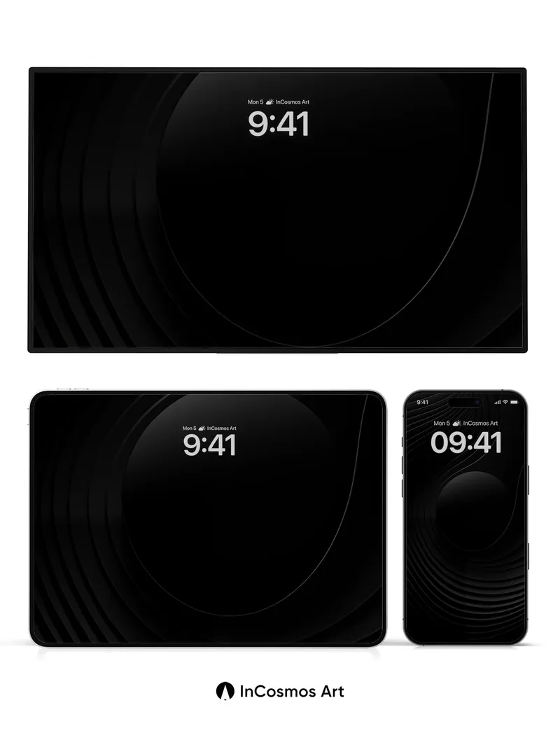 Void Spiral Wallpaper with Shadowed Depth