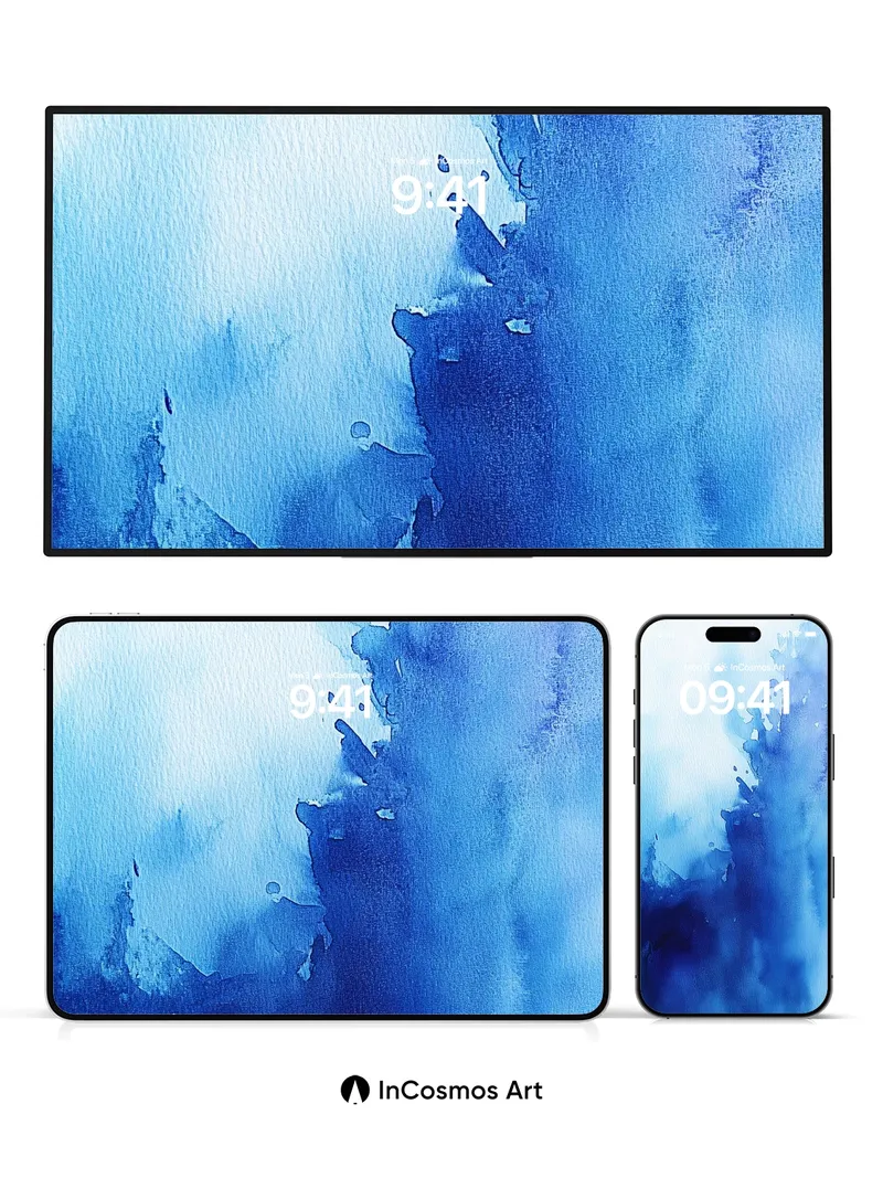 Cerulean Veil Wallpaper with Whispering Edges