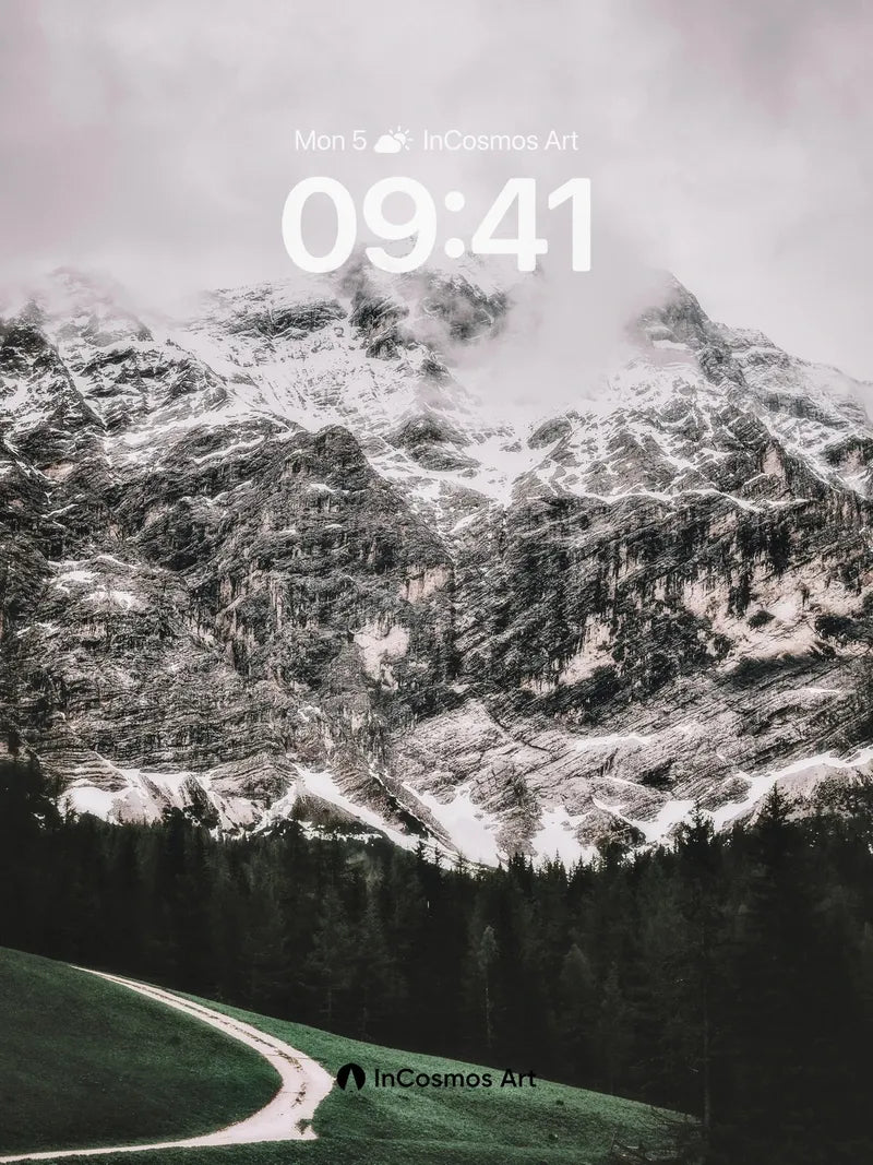 Silent Summit Wallpaper with Frost-Carved Peaks