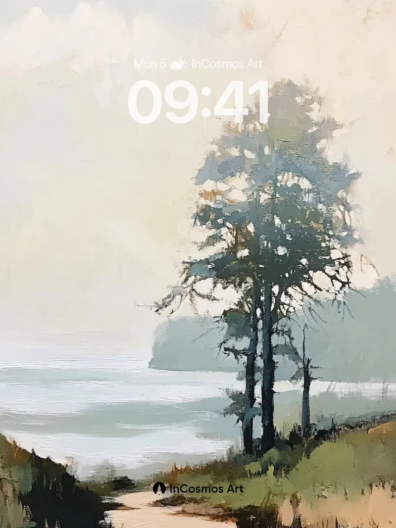 Whispering Pines Wallpaper with Coastal Hush