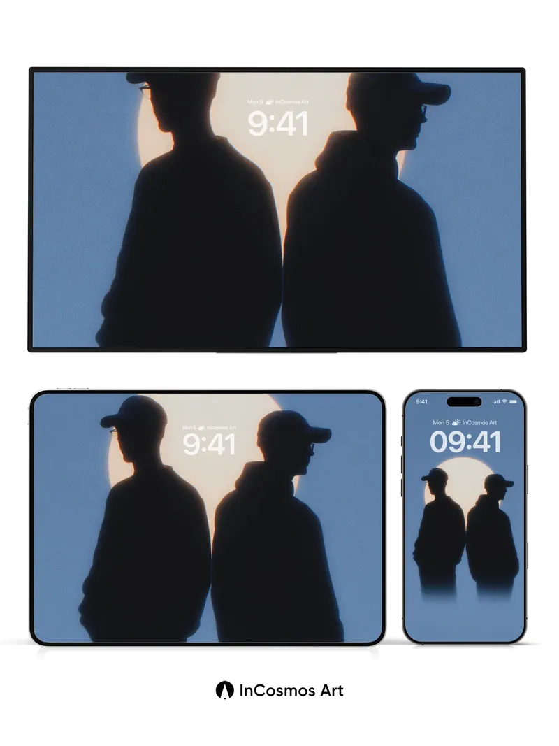 Silhouette Echo Wallpaper with Lunar Backlight