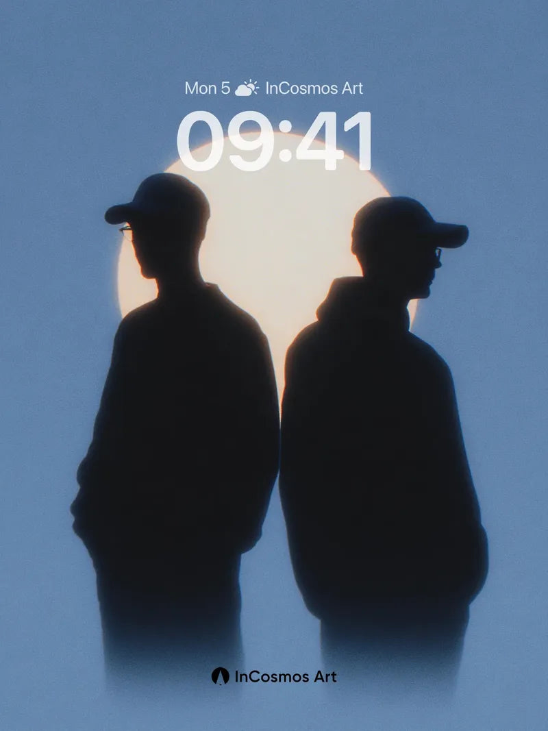 Silhouette Echo Wallpaper with Lunar Backlight