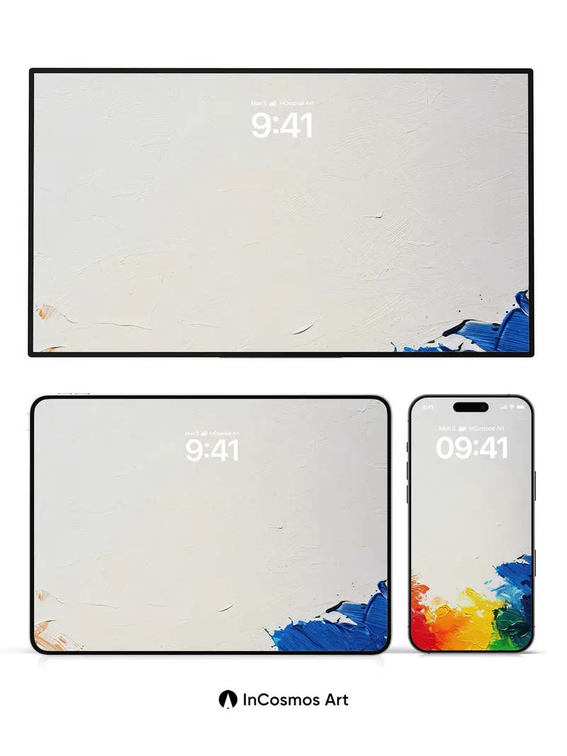 Rainbow Edge Wallpaper with Textured Canvas