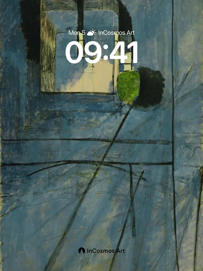 Cobalt Silence Wallpaper with Green Shadow